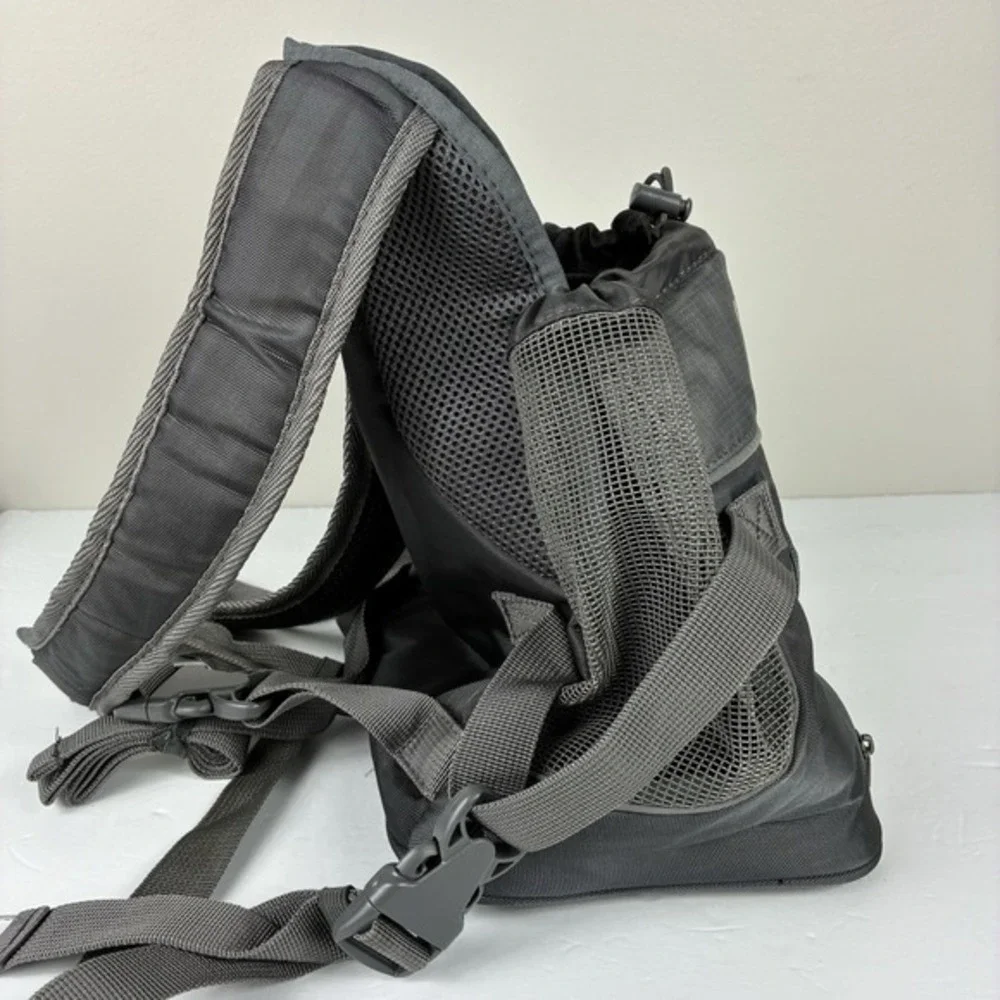 Outward Hound‎ Dog Carrier Backpack Travel Bag Drawstring Closure Gray